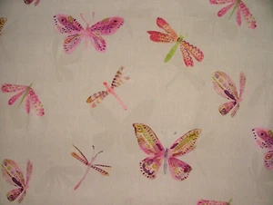 4m Marlowe Schmetterlinge 100% Baumwolle Stoff Vorhang Polster Kissen Raffrollo - Bild 1 von 9