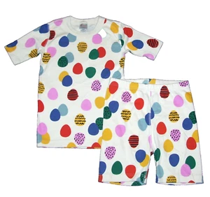 Hanna Andersson Girls Size 150 US 12 Easter Egg Short John Pajamas Set - Picture 1 of 2
