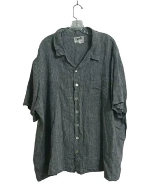 flax men's linen Button Up shirt Size 2X  - Image 1 of 4