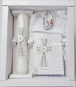 First Communion Candle Set Girl Vela Para Primera Comunion De Nina Set Recuerdos - Picture 1 of 6