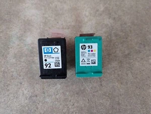 SET OF 2 HP 92 93 INK CARTRIDGE C9362W C9361W A4-14(5) - Picture 1 of 5