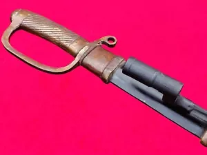 Military Russian Sword Cossack Cavalry Saber Signed Blade Brass Guard W/ Bayonet - Picture 1 of 16