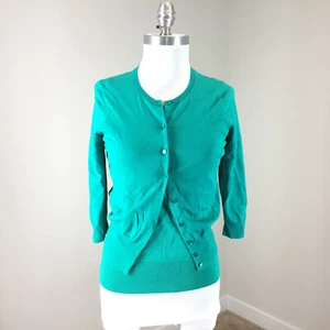 Ann Taylor S p Emerald Green Twin Set Cardgian Excellent 3/4 sleeve Career Casua - Picture 1 of 6