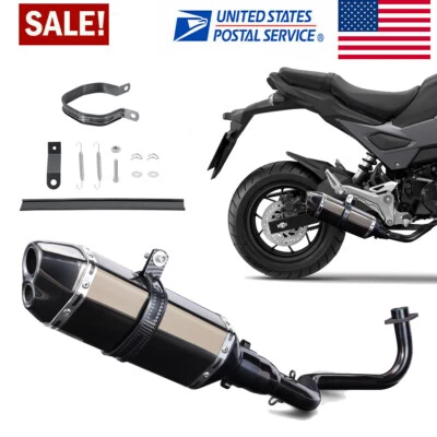 Tubo silenciador de cabezales de sistema de escape de montaje bajo para Honda Grom MSX 125 2013-2025 Foto 1 de 4