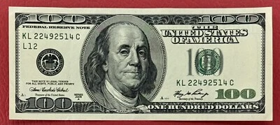 USA $100 Dollars Bill 2006-A “L12 - San Francisco” AUNC - Choice UNC. #PL2812 - Image 1 of 2
