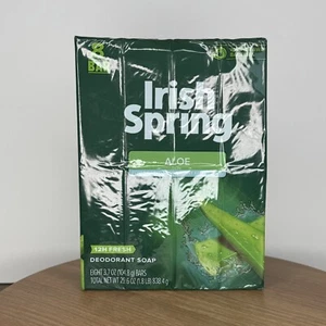 Irish Spring Deodorant Aloe Bar Soap 8 Pack 3.7 Oz - Discontinued - No Flaxseed - Picture 1 of 5