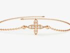 Bracelet de tennis femme 2 ct coupe ronde simulée croix diamant plaqué rose cadeau