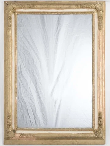 19th century Restoration period mirror - beige gold frame 24" x 34¼" Cover