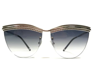 Boucheron Sunglasses BC0028S 003 Silver Round Frames with Blue Lenses - Picture 1 of 12