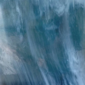 Wissmach COE 96-49 Steel Blue tr. White Prisma Fusible Glass Sheet - Picture 1 of 3