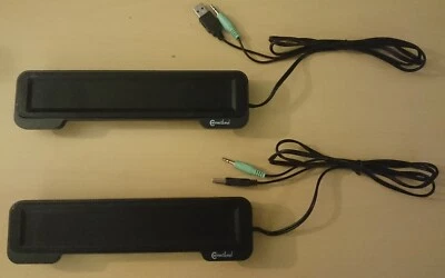 TWO Pcs Syba Connectland (H-FM-1020) USB Powered Stereo Sound Bar/Speaker, Black - Image 1 of 4