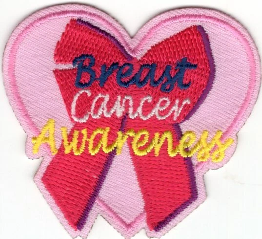 BREAST CANCER AWARENESS HEART Iron On Patch  - Image 1 of 1