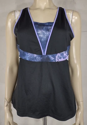 Tail purple black galaxy sleeveless 1/4 zip golf tank top womens Large - Image 1 of 4