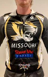 Univ of Missouri Mizzou Small Champsys Cycling Wind Guard Vest Full Zip NWT - Picture 1 of 3