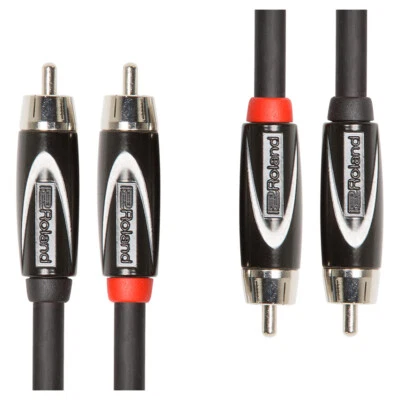 Roland Black Series Dual RCA to RCA Interconnect Speaker Monitor Mixer Cable 10' - Image 1 of 2