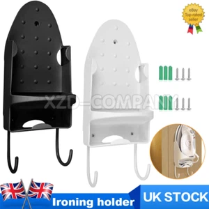 Ironing Board Holder Hanger Door Cupboard Wall Mount Storage Rack Black/White UK - Picture 1 of 14