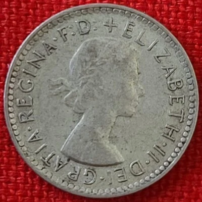 1963 Australia Six 6 pence Silver Coin - Queen Elizabeth II - KM#58 (J) - Image 1 of 2