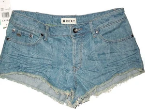 Roxy Jeans  women's cut off print denim Shorts size 25 nwt  - Picture 1 of 3