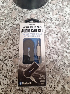 Bluetooth Audio Car Adapter Hands-Free Calls & Home Stereo -3.5mm Rechargeable  - Image 1 of 3