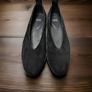 Eileen Fisher schwarze bequeme Wildleder-Slipper mit V-Ausschnitt Größe 9,5 für Damen - Bild 1 von 9