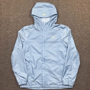 Under Armour Storm Windbreaker Jacke Damen S blau leicht Kapuze tailliert - Bild 1 von 15