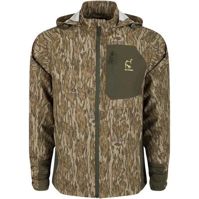 DRAKE Men's Ol' Tom Rain Brake Lightweight Mossy Oak Bottomland Jacket - Image 1 of 4
