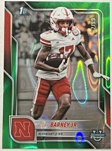 2025 Bowman U Chrome - Jacory Barney Jr. #39 Green Lava Refractor /99 (RC) - Picture 1 of 2