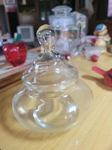 Vtg Hand Blown Napoli Apothecary Glass Jar W/Circus Tent Lid Excellent - Italy - Picture 1 of 2