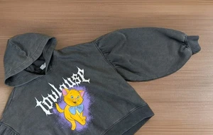 Disney H&M Crop Sweatshirt Hoodie Grau Aristocats Gr. Large Touluse Y2K - Bild 1 von 9