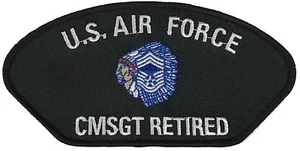 USAF AIR FORCE CMSgt RETIRED W/ RANK PATCH E-9 ENLISTED NON COM VETERAN - Picture 1 of 2