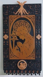 Sierra de pergamino hecha a mano retrato de madera para Virgen María - Imagen 1 de 11