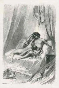 INNIGE UMARMUNG & SINNIEREN - Georges BELLENGER 1898 - 2 OriginalHolzschnitte - Picture 1 of 1