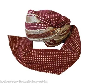 Hombres Sombrero Top Safa Indio Boda Sherwani Novio Turbante Handamde Pagri G... - Imagen 1 de 7