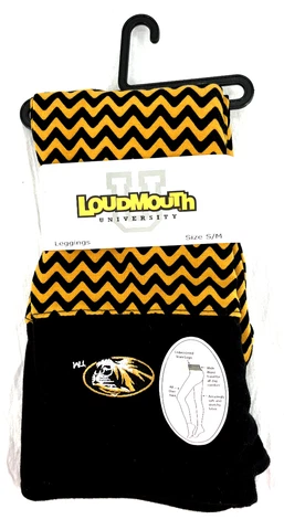 NEW Missouri Mizzou Tigers LoudMouth Black Yellow Chevron Leggings Women's S/M Cover