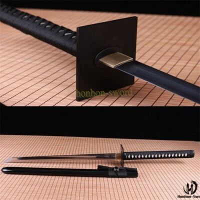 Authentic Full Tang 9260 Spring Steel Black Ninjato Japanese Ninja Sword Battle - Image 1 of 4