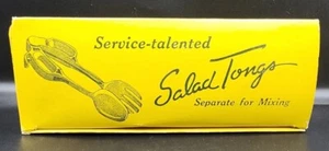 Vintage 1958 Tupperware YELLOW Salad Tongs W/Box - Picture 1 of 5