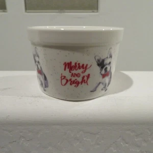 Boston Terrier Holiday Weihnachten Porzellan Auflaufförmchen Schüssel Schale Pudding Tasse - Bild 1 von 3