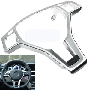 1pc Steering Wheel Trim Cover For 2012-2014 Benz W176 W204 W212 Silver AMG Style - Picture 1 of 7