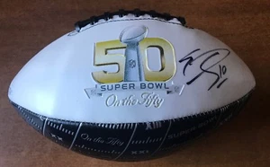 EMMANUEL SANDERS Signed Broncos SB 50 Logo Football JSA COA - Picture 1 of 4