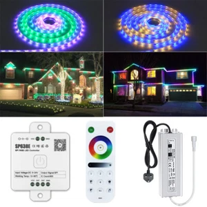 Luz LED RGBIC para exteriores Bluetooth RGBIC 12 V Chasing Effect 200 ft 100 ft 80 ft 50 ft - Imagen 1 de 18
