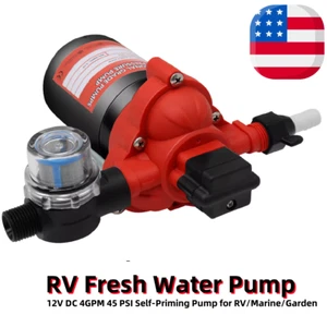 RV Water Pump 12V DC Pressure 4GPM 45 PSI Self-Priming for RV/Marine/Garden - Picture 1 of 9