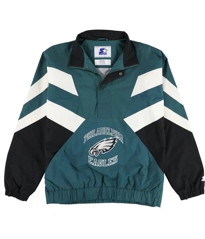 STARTER Mens Philadelphia Eagles Windbreaker Jacket, Green, Large Cover