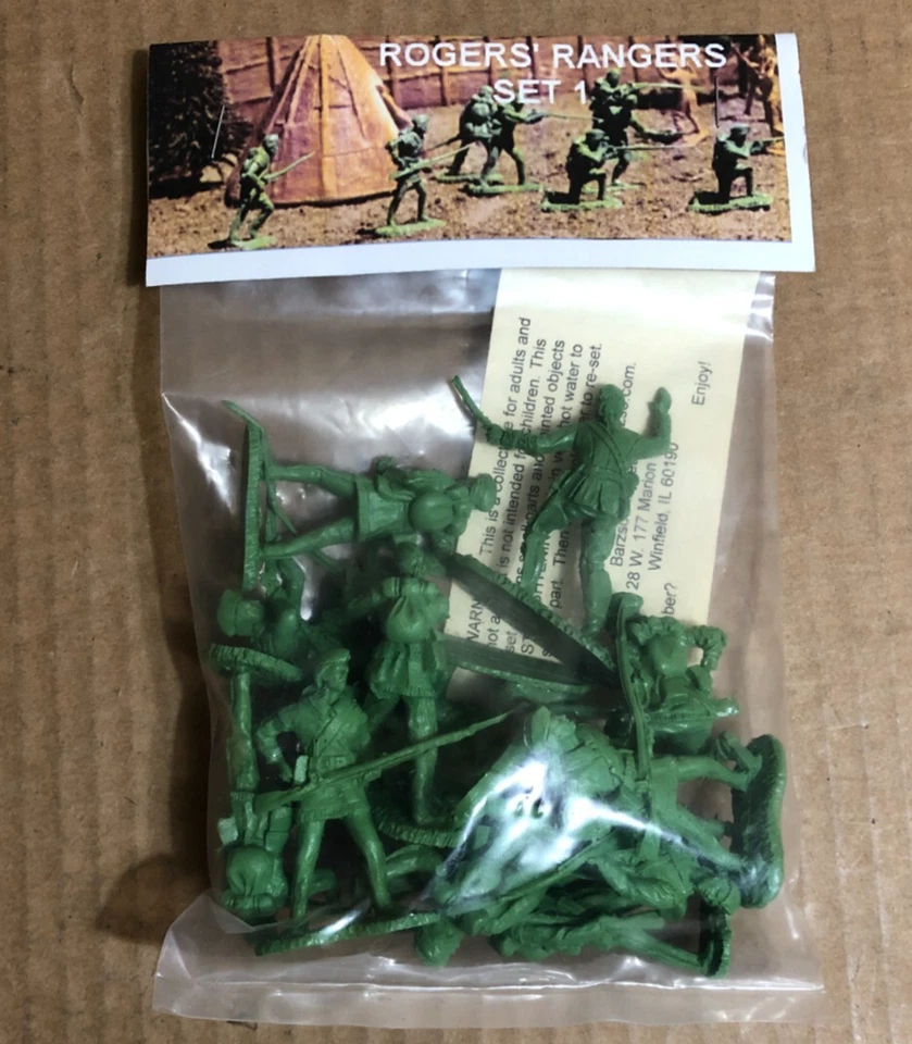 Barzso Playsets 54mm Green Plastic - ROGER'S RANGERS Set #1, Thirteen Figures ** - Image 1 of 4