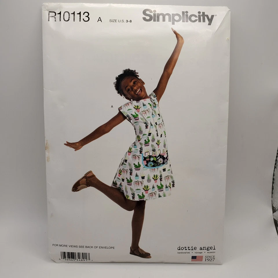 Simplicity R10113 Child's Dress Tunic Size A 3-8 Sewing Pattern Uncut 2019 - NEW - Image 1 of 2