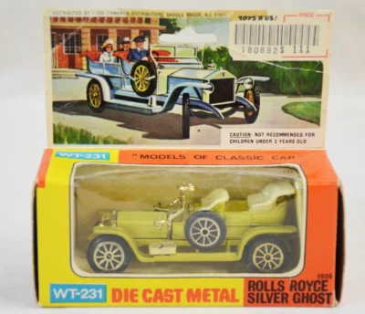 VINTAGE TINTOYS ANTIQUE 1906 ROLLS ROYCE SILVER GHOST WT-231 1/55 DIE-CAST CAR - Image 1 of 4