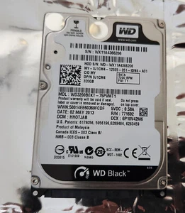 WD SCORPIO BLACK WD3200BEKT-75PVMT1 320GB 7200RPM SATA-2 2.5" HDD - Picture 1 of 3