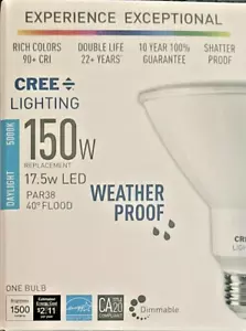 20 x CREE 150W 17.5W LED Flood DAY LIGHT 5000K Par38 40° Bulb Dimmable 22 years! - Picture 1 of 6