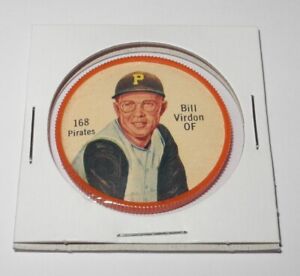1962 Salada Tea Baseball Coin Pin #168 Bill Virdon Pittsburgh Pirates Near Mint