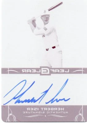 HERBERT ISER 2015 LEAF ULTIMATE DRAFT PERFECT GAME CLEAR MAGENTA PLATE AUTO 1/1 - Image 1 of 2