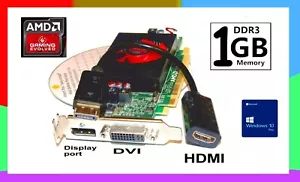 OVERCLOCKABLE ✔️HDMI PCI-Express Video Card. ✔️ HDMI DP or DVI. 1GB DDR3 AMD R5 - Picture 1 of 12